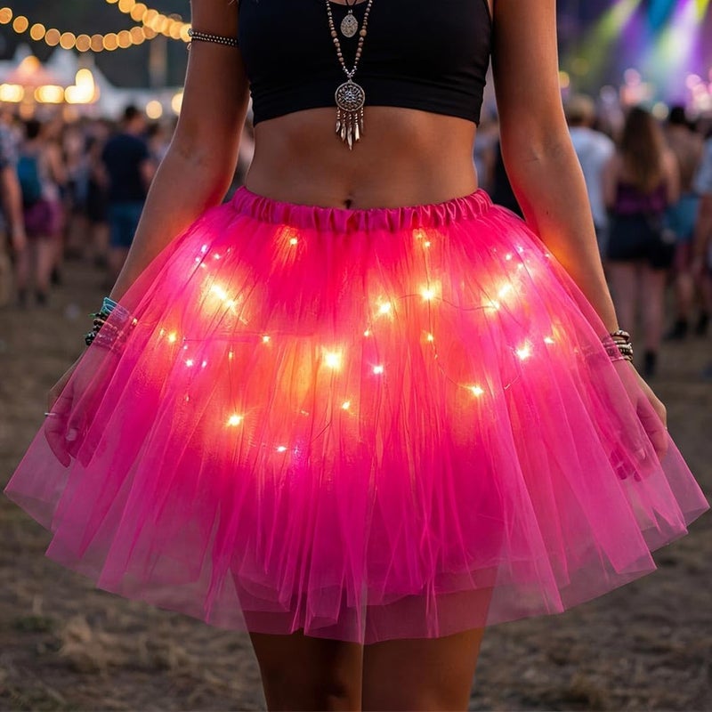 TWINKLEDE Light Up Tutu Skirt Led Tulle Tutus Glow Running Dance Costume Skirts for Women - Image 2